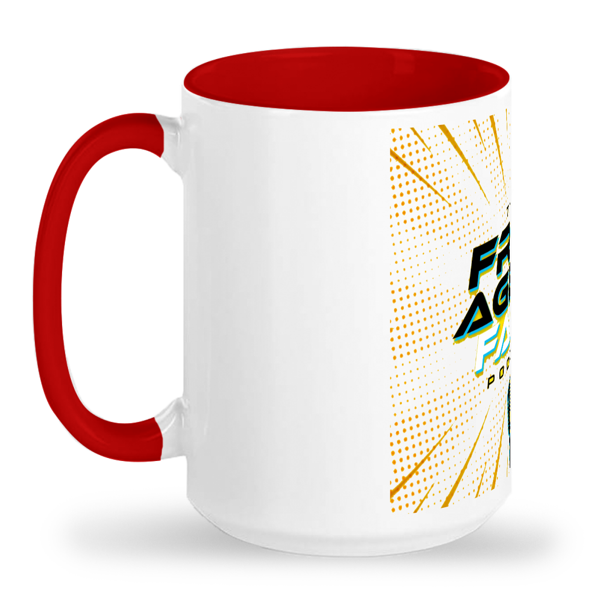 Tall glossy ceramic mug