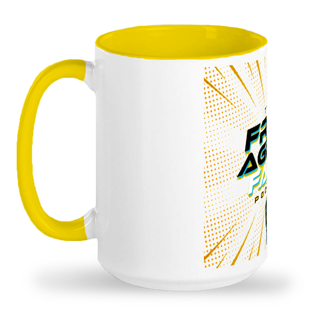 Tall glossy ceramic mug