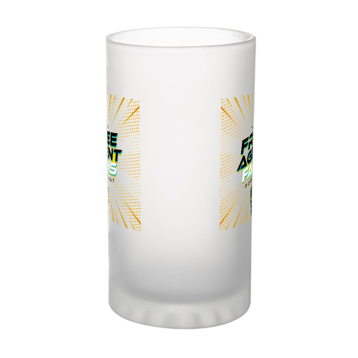 Frosted glass beer mug