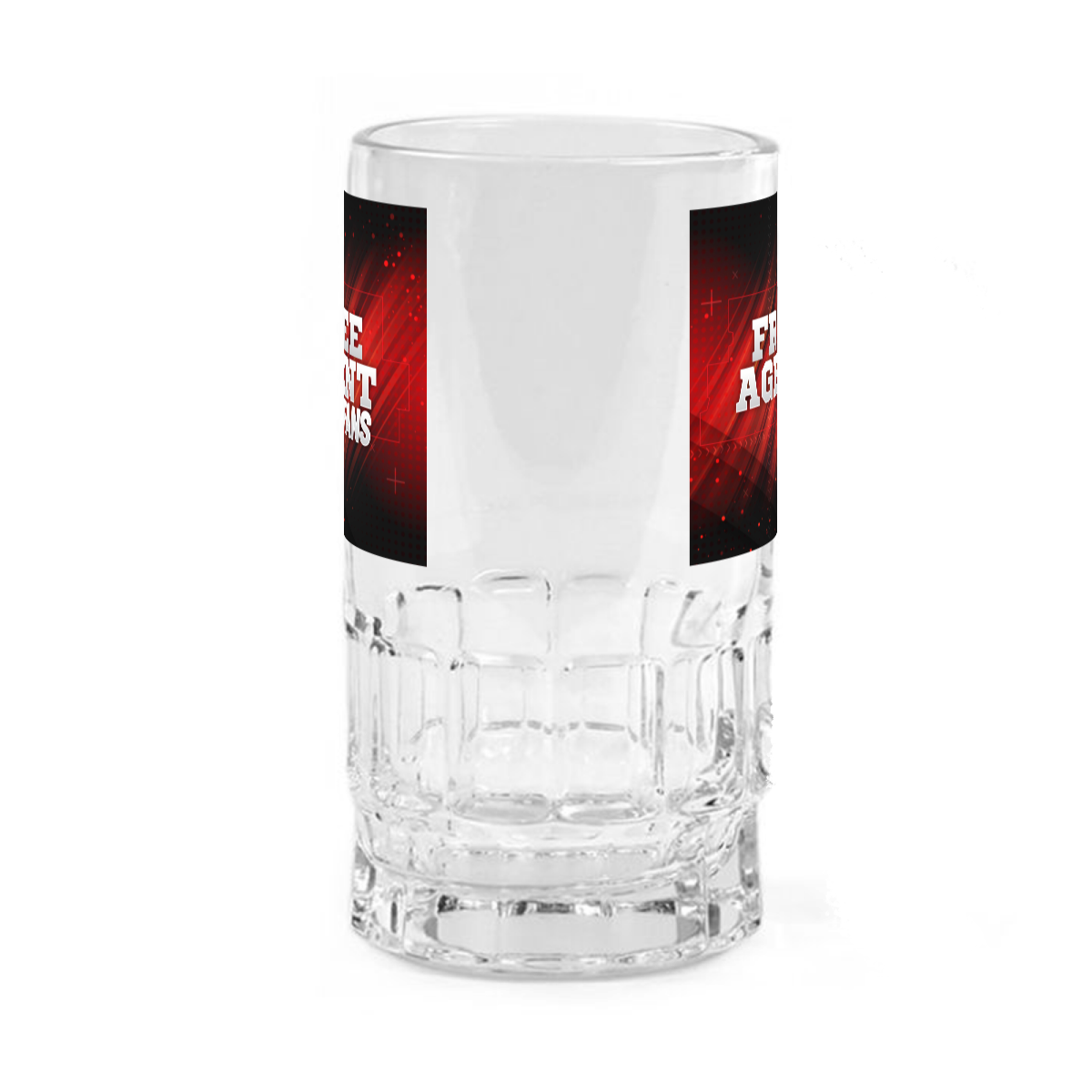 Clear glass beer mug