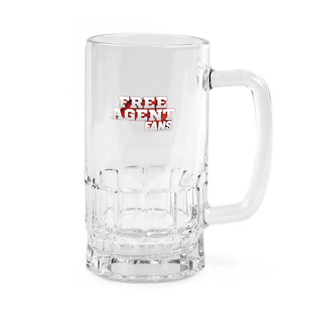Clear glass beer mug