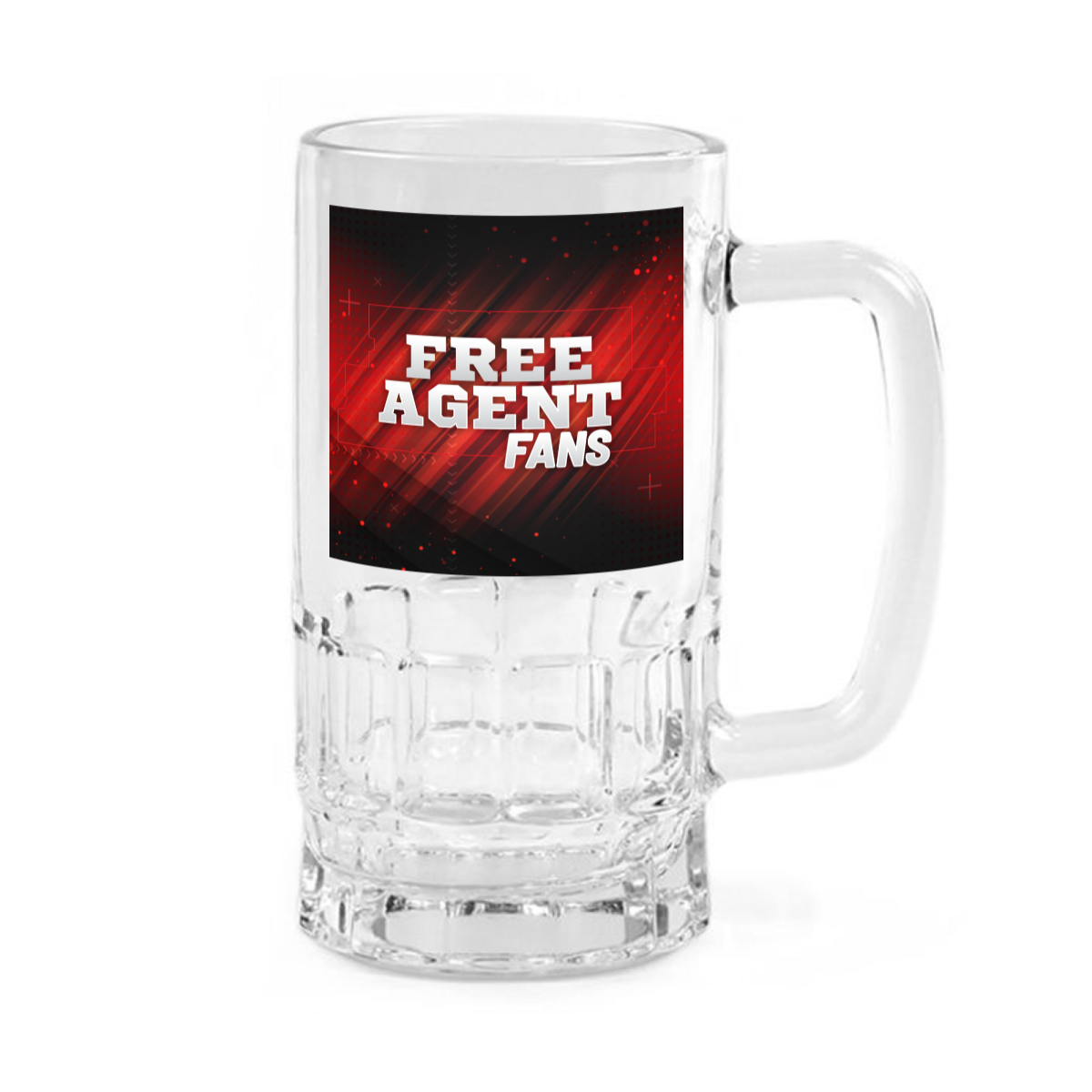 Clear glass beer mug