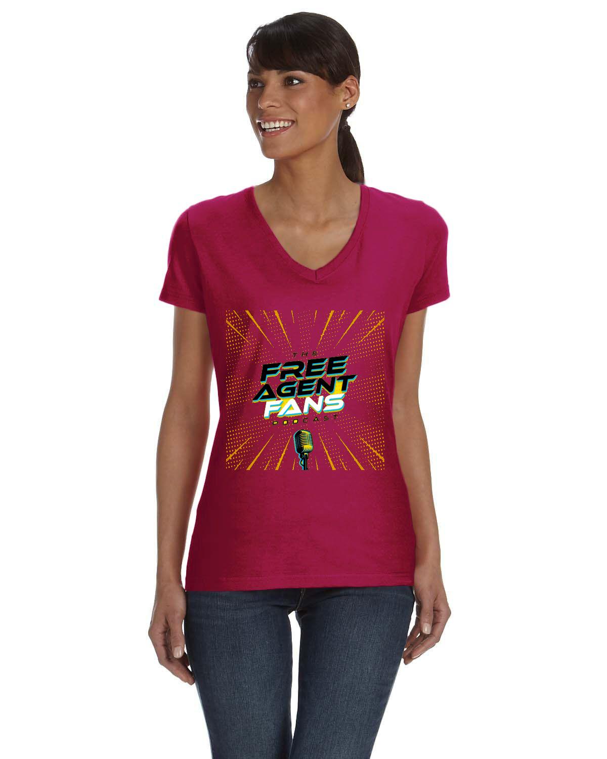 Fruit of the Loom Ladies' 8.3 oz./lin. yd. HD Cotton V-Neck T-Shirt | L39VR