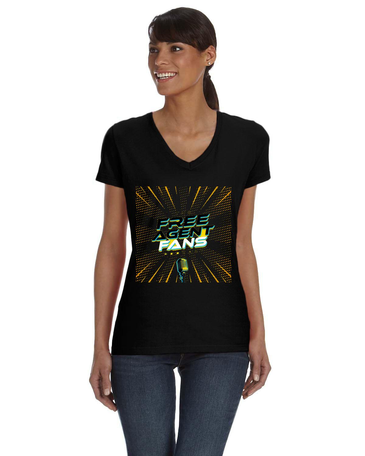 Fruit of the Loom Ladies' 8.3 oz./lin. yd. HD Cotton V-Neck T-Shirt | L39VR