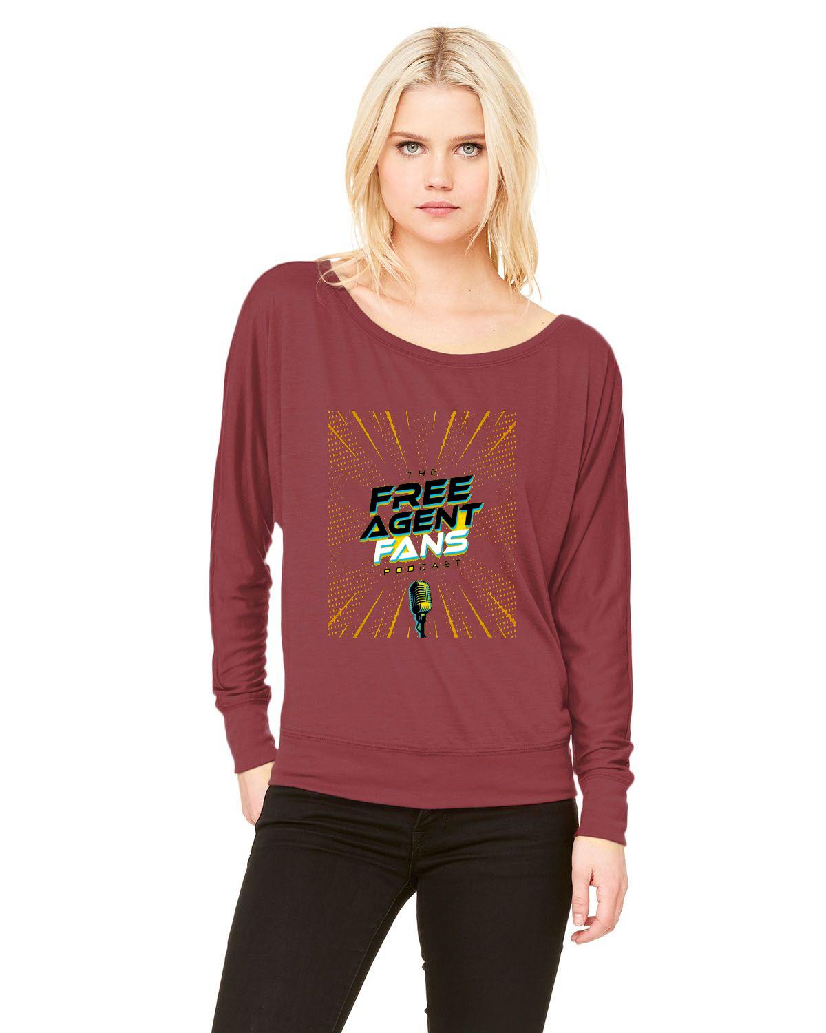 Bella + Canvas Ladies' Flowy Long-Sleeve Off Shoulder T-Shirt | 8850