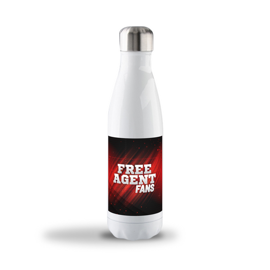 White bottle with stainless steel interior