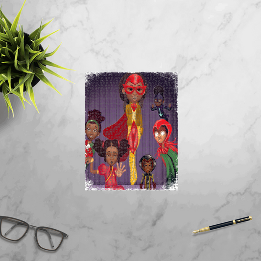 Jigsaw puzzle with glossy pieces